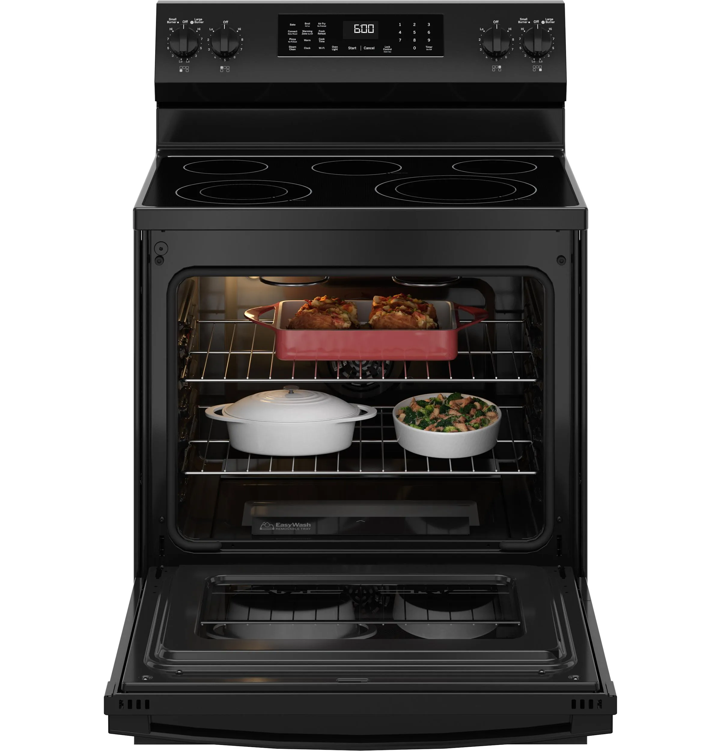 Ge Appliances GRF600AVBB Ge 30" Free-Standing Electric Convection Range With No Preheat Air Fry And Easywash&#8482; Oven Tray