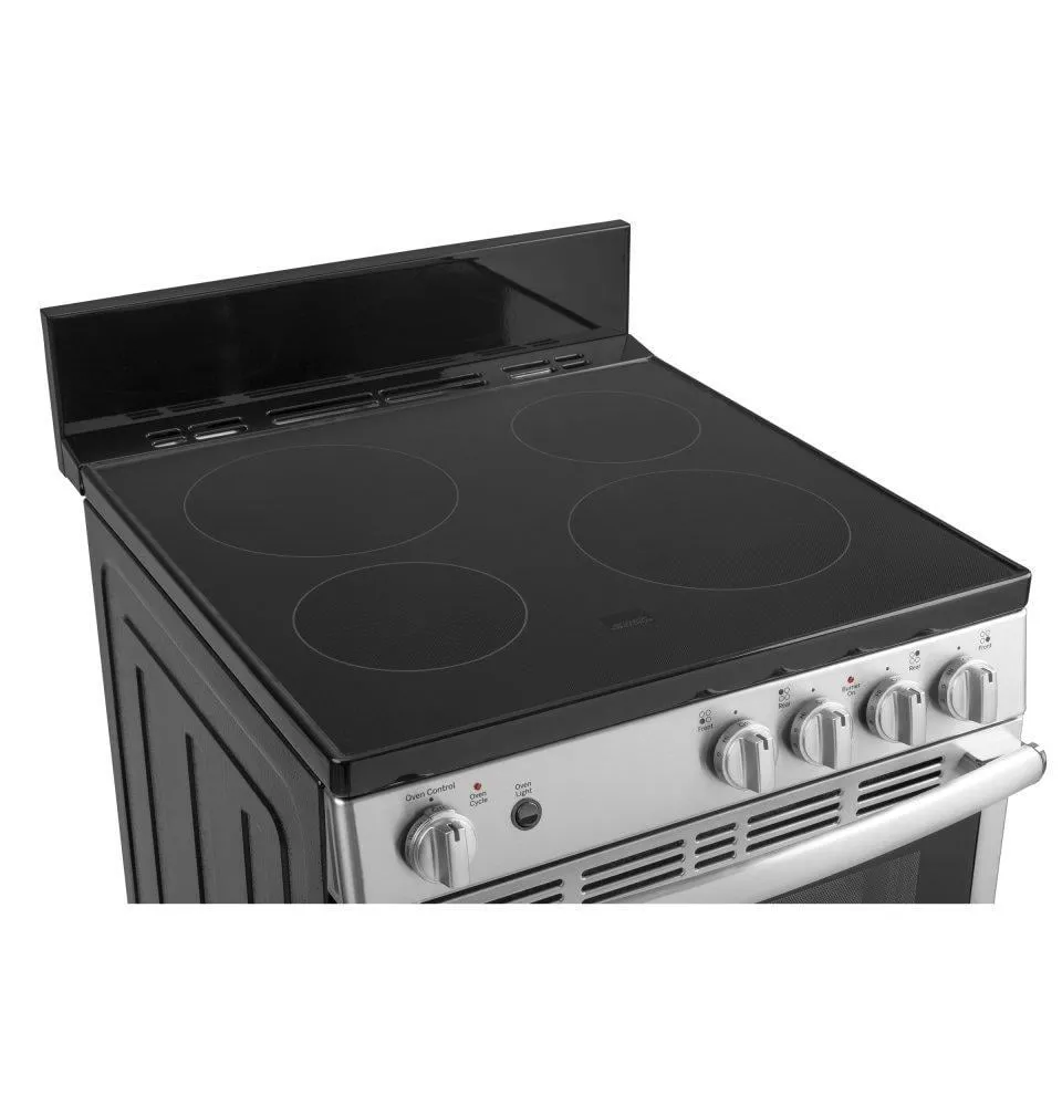 Ge Appliances JAS640RMSS Ge 24" Free-Standing/Slide-In Front Control Range With Steam Clean And Large Window