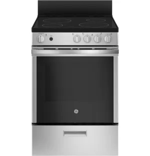 Ge Appliances JAS640RMSS Ge 24" Free-Standing/Slide-In Front Control Range With Steam Clean And Large Window