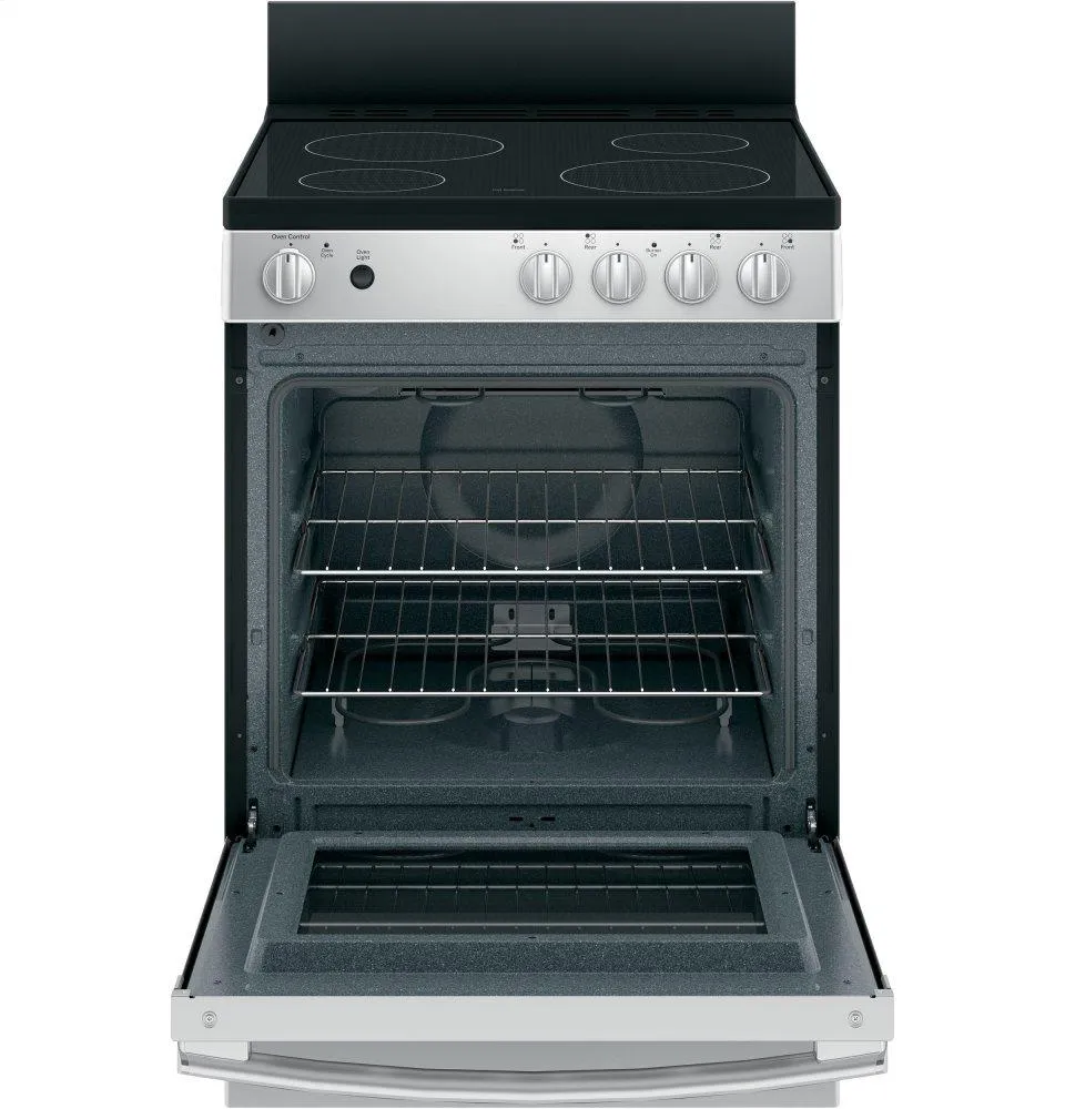 Ge Appliances JAS640RMSS Ge 24" Free-Standing/Slide-In Front Control Range With Steam Clean And Large Window