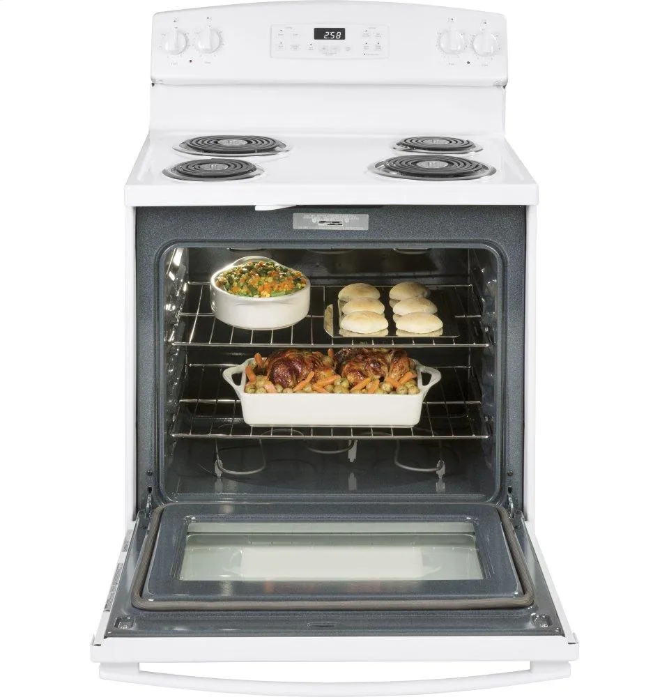 Ge Appliances JB258DMWW Ge 30" Free-Standing Self-Clean Electric Range