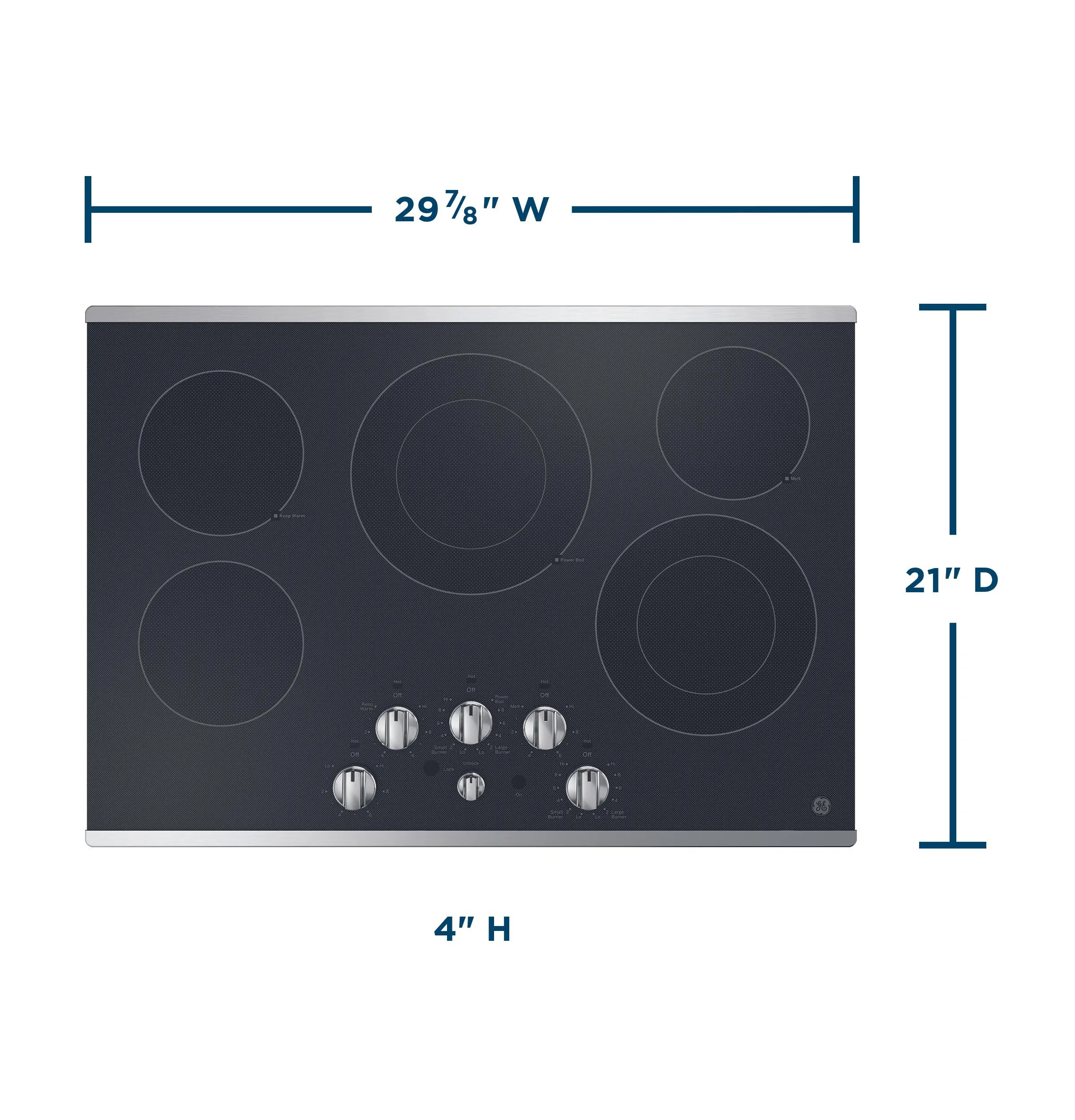 Ge Appliances JEP5030STSS Ge 30" Built-In Knob Control Electric Cooktop