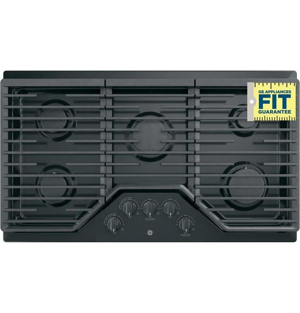 Ge Appliances JGP5036DLBB Ge 36" Built-In Gas Cooktop With 5 Burners And Dishwasher Safe Grates