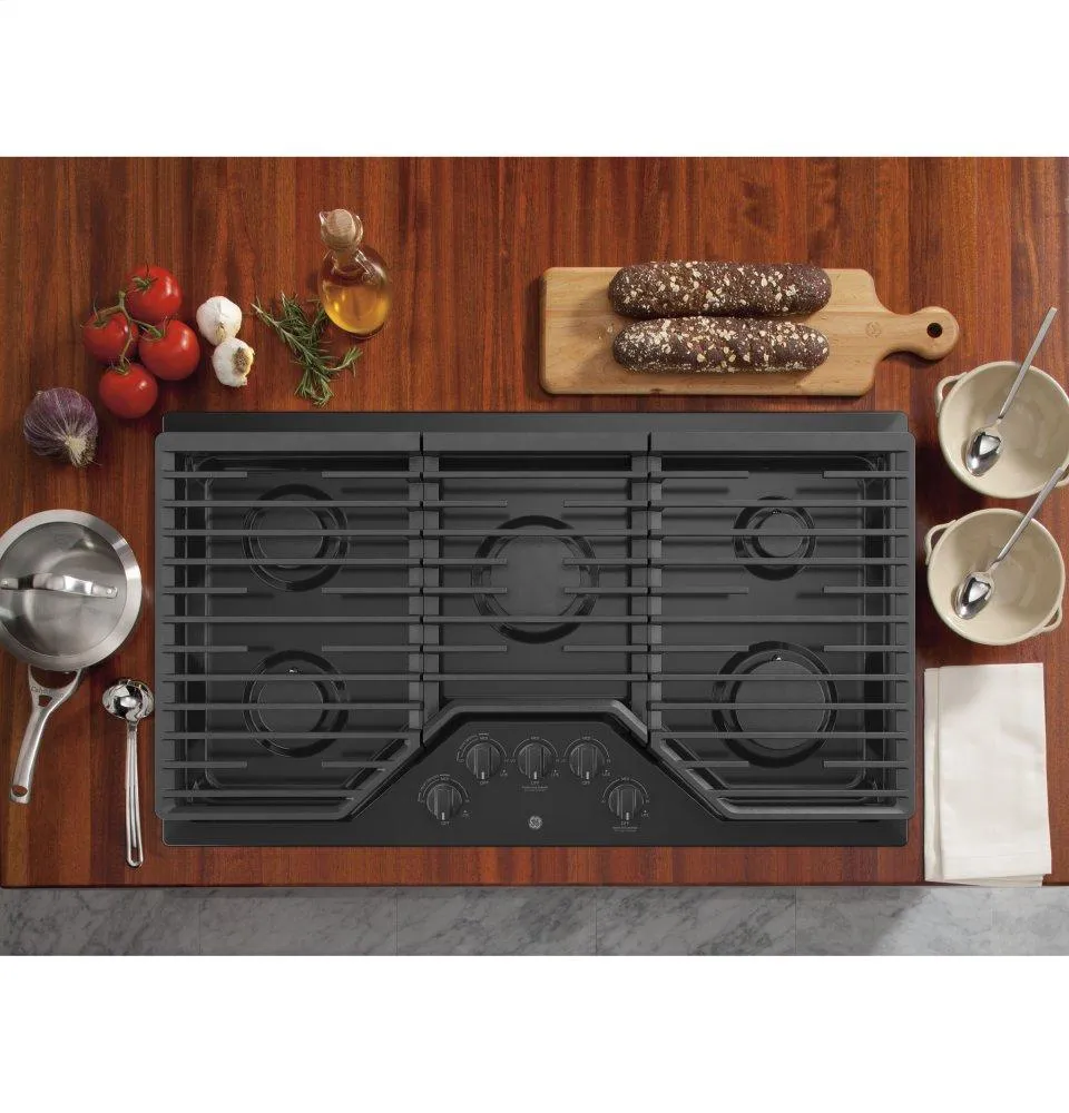 Ge Appliances JGP5036DLBB Ge 36" Built-In Gas Cooktop With 5 Burners And Dishwasher Safe Grates