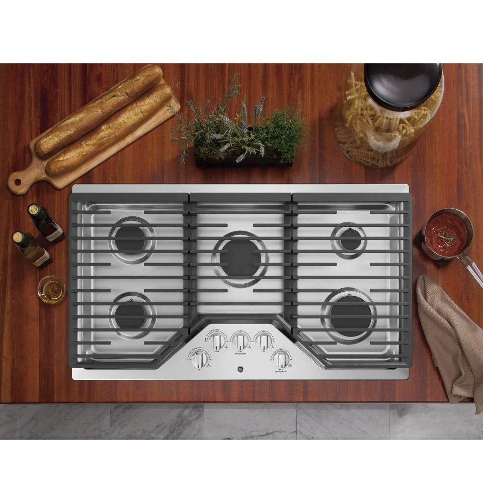 Ge Appliances JGP5036SLSS Ge 36" Built-In Gas Cooktop With 5 Burners And Dishwasher Safe Grates