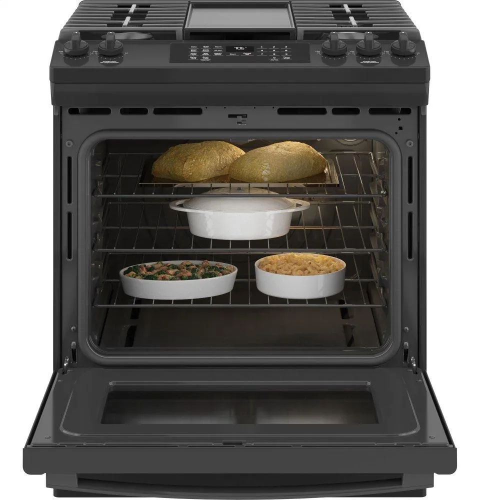 Ge Appliances JGS760DPBB Ge 30" Slide-In Front-Control Convection Gas Range With No Preheat Air Fry