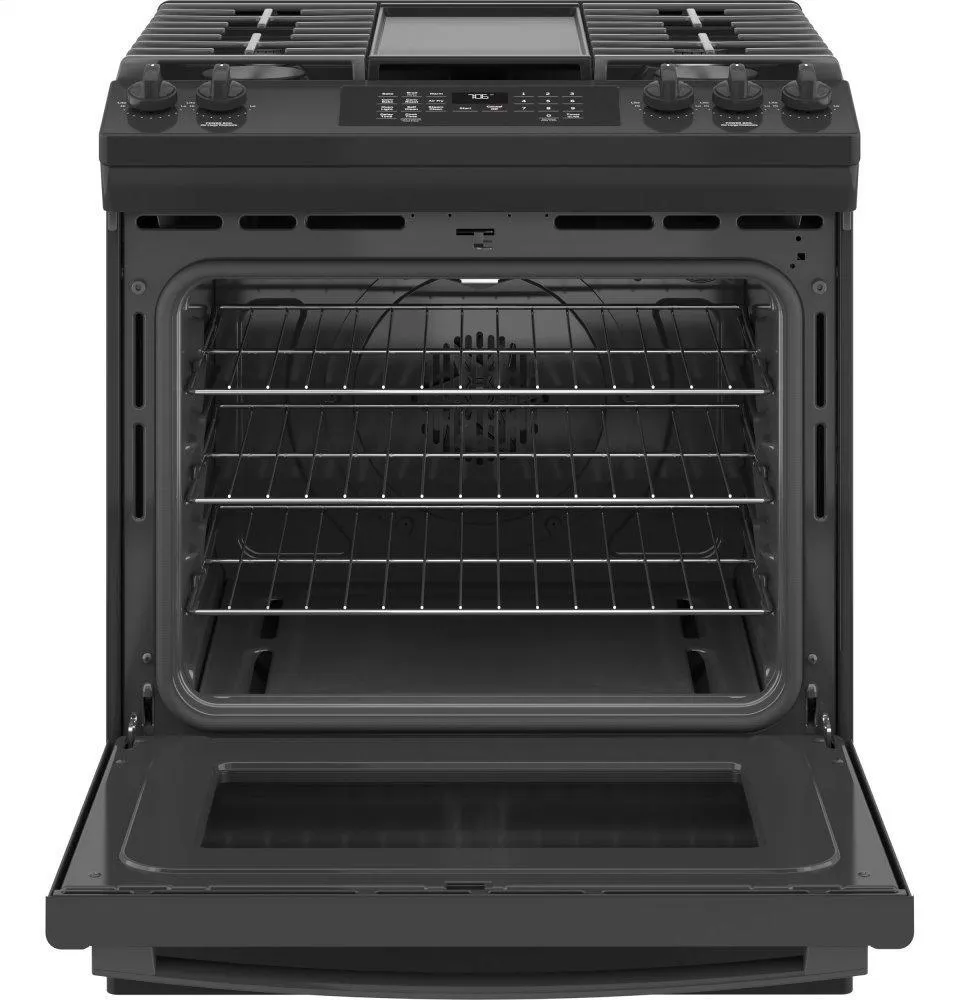Ge Appliances JGS760DPBB Ge 30" Slide-In Front-Control Convection Gas Range With No Preheat Air Fry