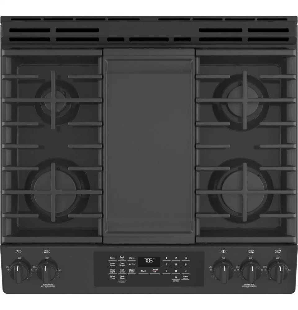 Ge Appliances JGS760DPBB Ge 30" Slide-In Front-Control Convection Gas Range With No Preheat Air Fry