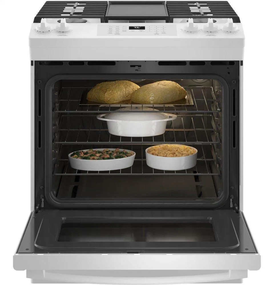 Ge Appliances JGS760DPWW Ge 30" Slide-In Front-Control Convection Gas Range With No Preheat Air Fry