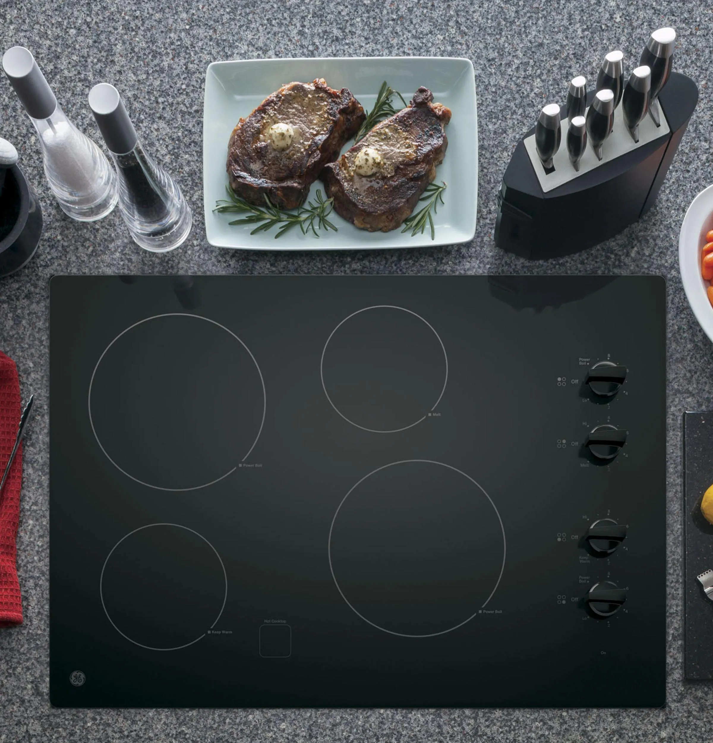 Ge Appliances JP3030DWBB Ge 30" Built-In Knob Control Electric Cooktop