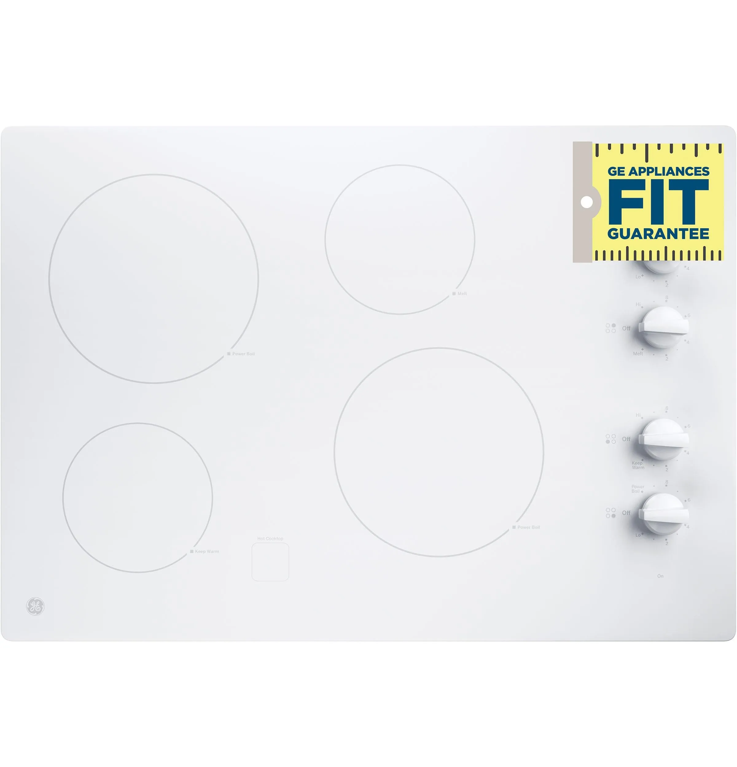 Ge Appliances JP3030TWWW Ge 30" Built-In Knob Control Electric Cooktop