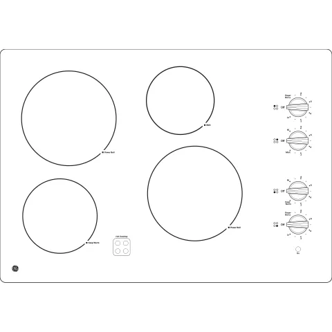 Ge Appliances JP3030TWWW Ge 30" Built-In Knob Control Electric Cooktop