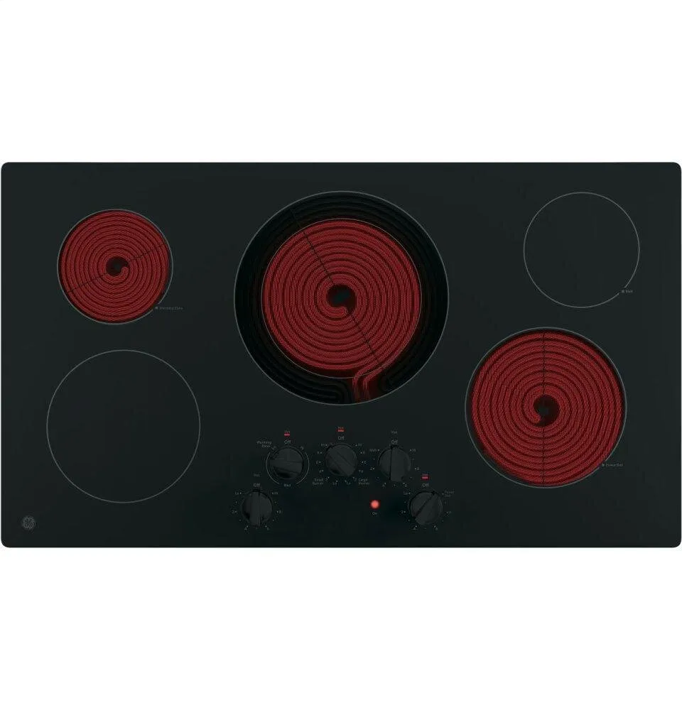 Ge Appliances JP3036DLBB Ge 36" Built-In Knob Control Electric Cooktop