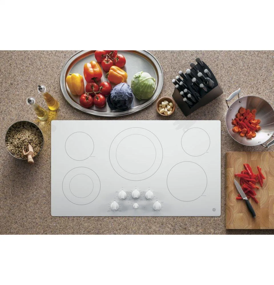Ge Appliances JP3536TJWW Ge 36" Built-In Knob Control Electric Cooktop