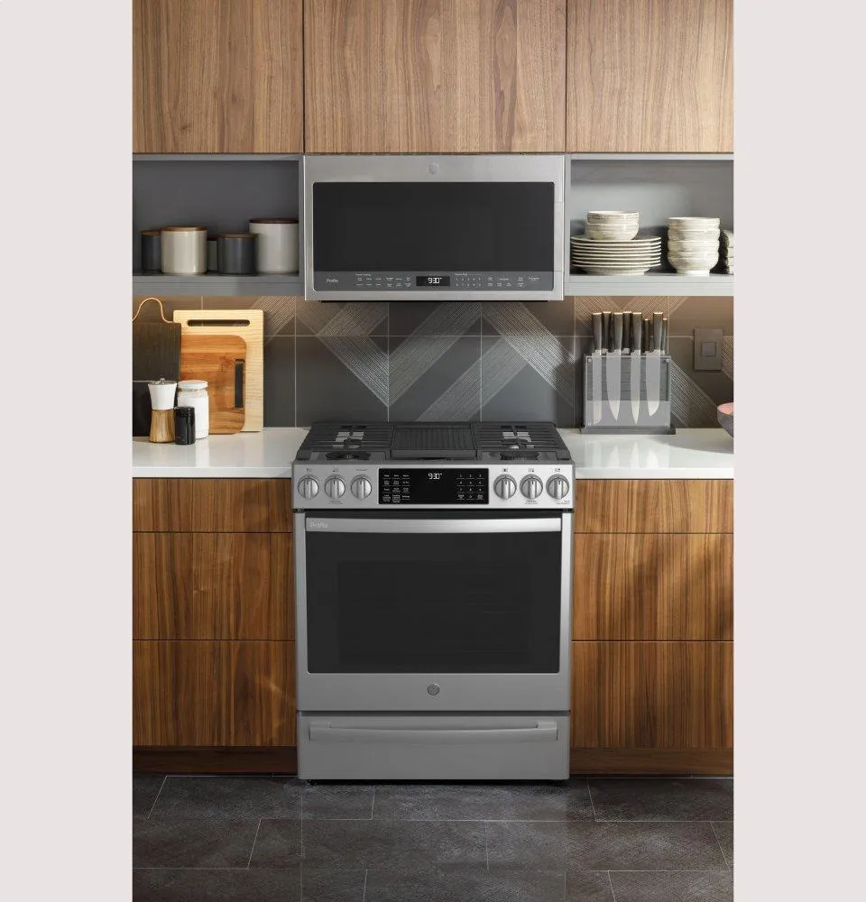 Ge Appliances PGS930YPFS Ge Profile&#8482; 30" Smart Slide-In Front-Control Gas Fingerprint Resistant Range With No Preheat Air Fry