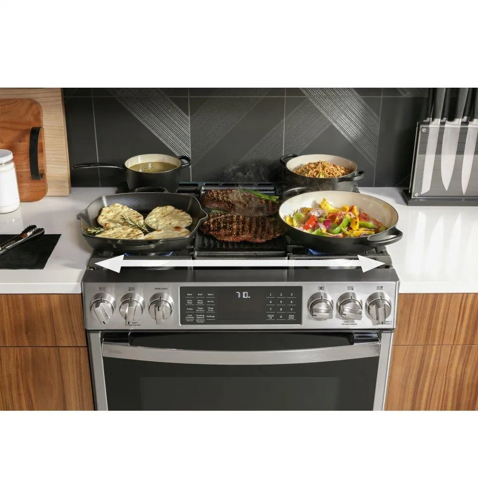 Ge Appliances PGS930YPFS Ge Profile&#8482; 30" Smart Slide-In Front-Control Gas Fingerprint Resistant Range With No Preheat Air Fry
