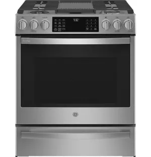 Ge Appliances PGS930YPFS Ge Profile&#8482; 30" Smart Slide-In Front-Control Gas Fingerprint Resistant Range With No Preheat Air Fry
