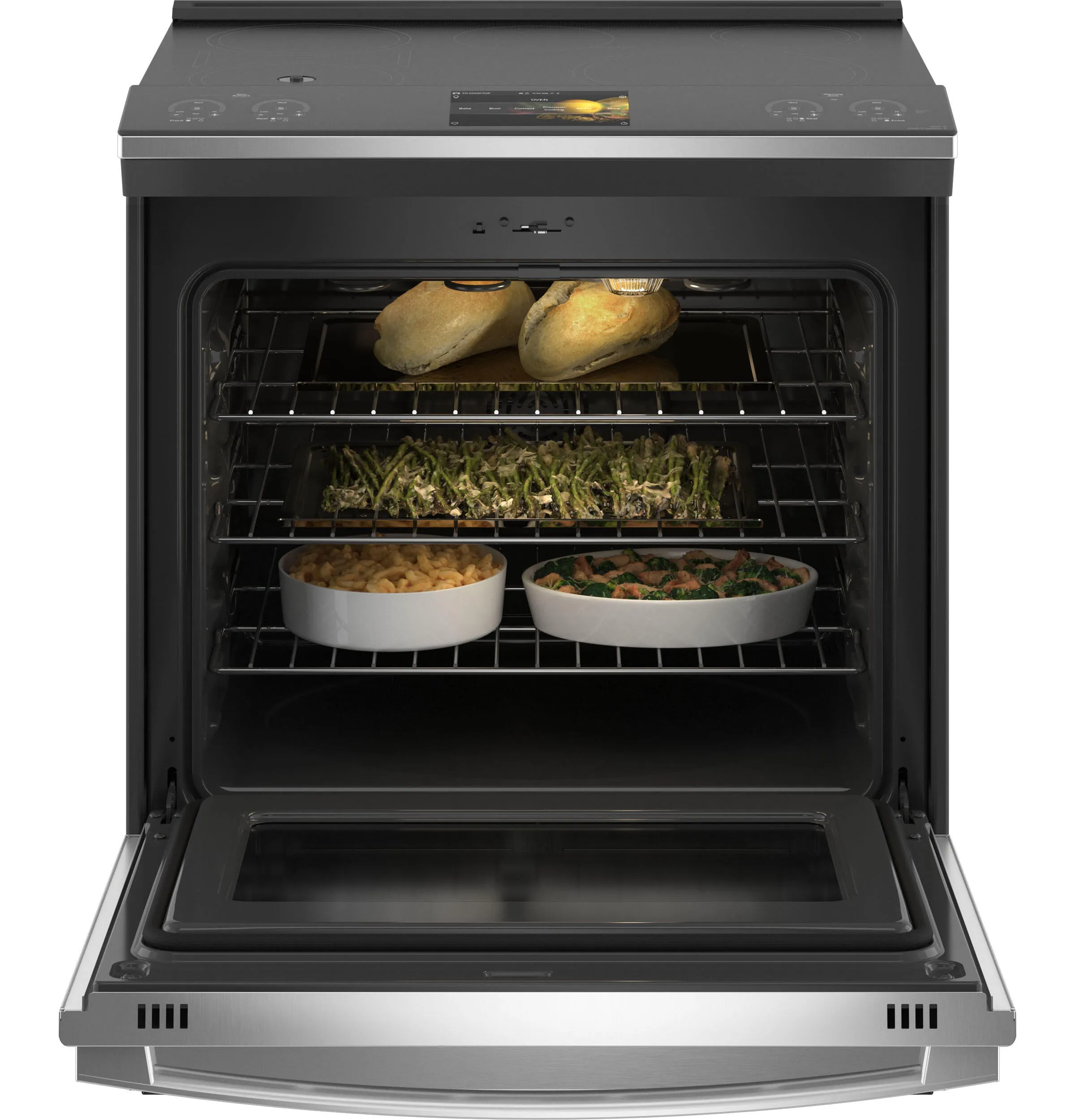 Ge Appliances PHS93XYPFS Ge Profile&#8482; 30" Smart Slide-In Front-Control Induction Fingerprint Resistant Range With In Oven Camera