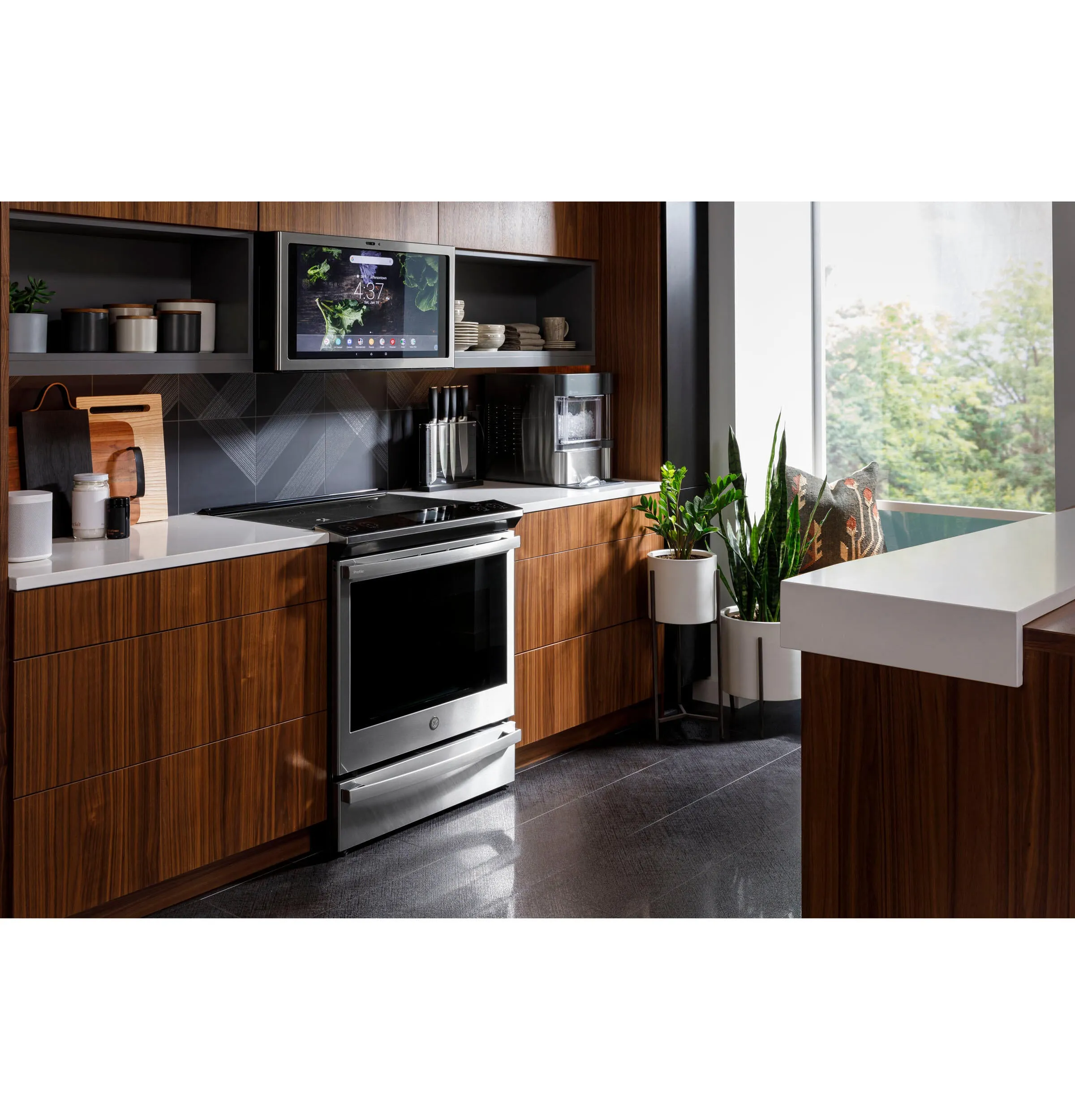 Ge Appliances PHS93XYPFS Ge Profile&#8482; 30" Smart Slide-In Front-Control Induction Fingerprint Resistant Range With In Oven Camera