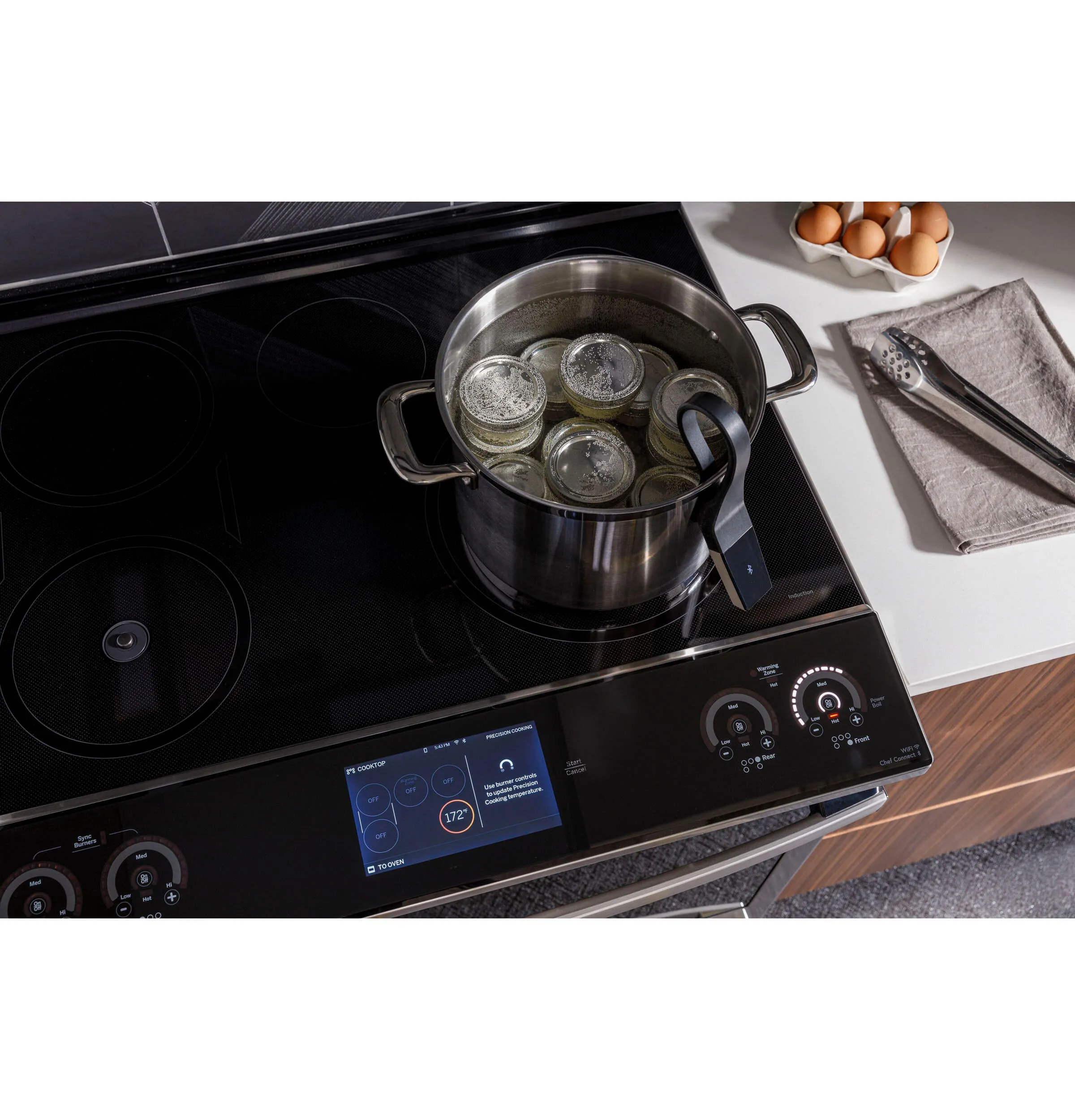 Ge Appliances PHS93XYPFS Ge Profile&#8482; 30" Smart Slide-In Front-Control Induction Fingerprint Resistant Range With In Oven Camera