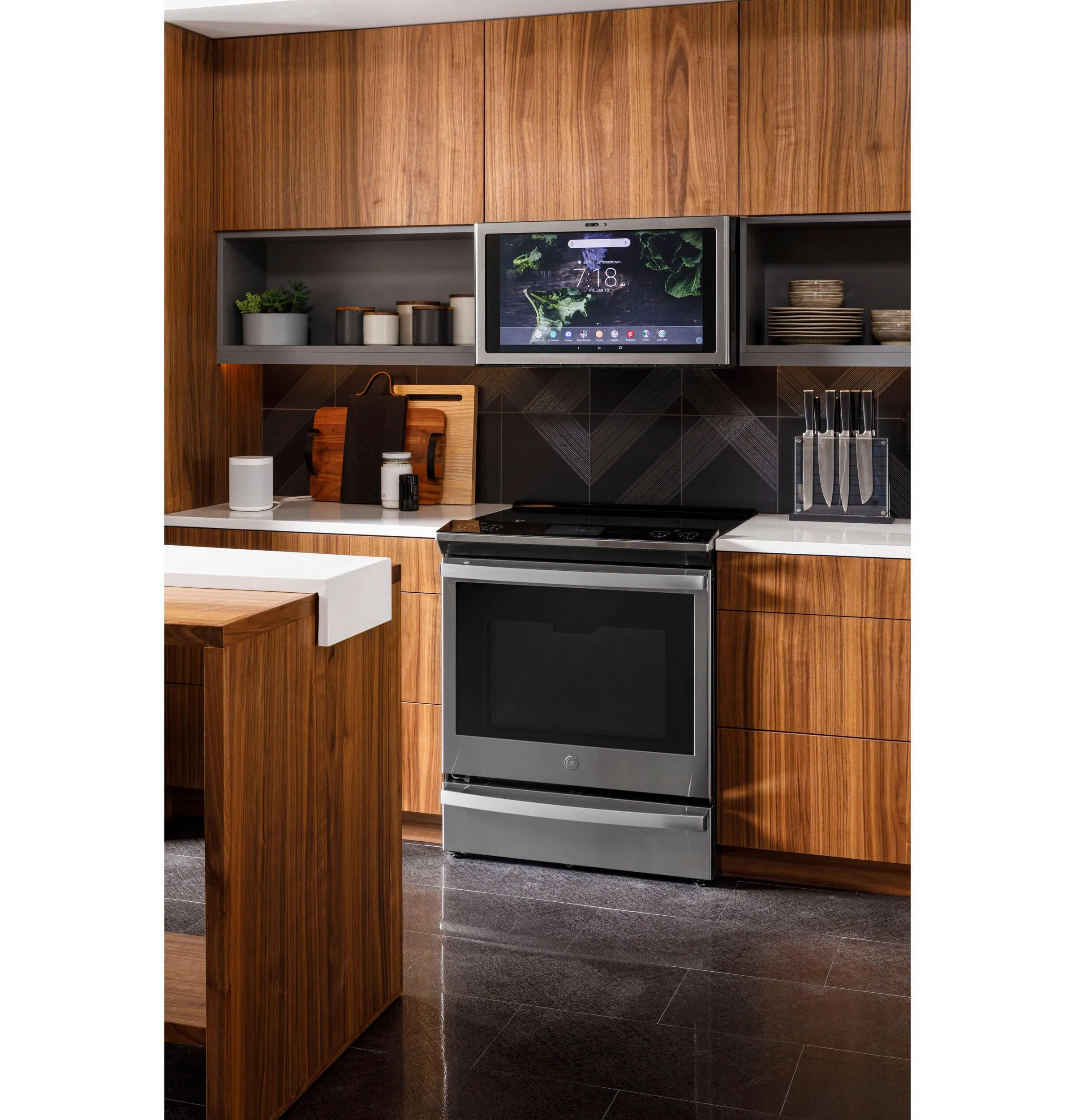Ge Appliances PHS93XYPFS Ge Profile&#8482; 30" Smart Slide-In Front-Control Induction Fingerprint Resistant Range With In Oven Camera