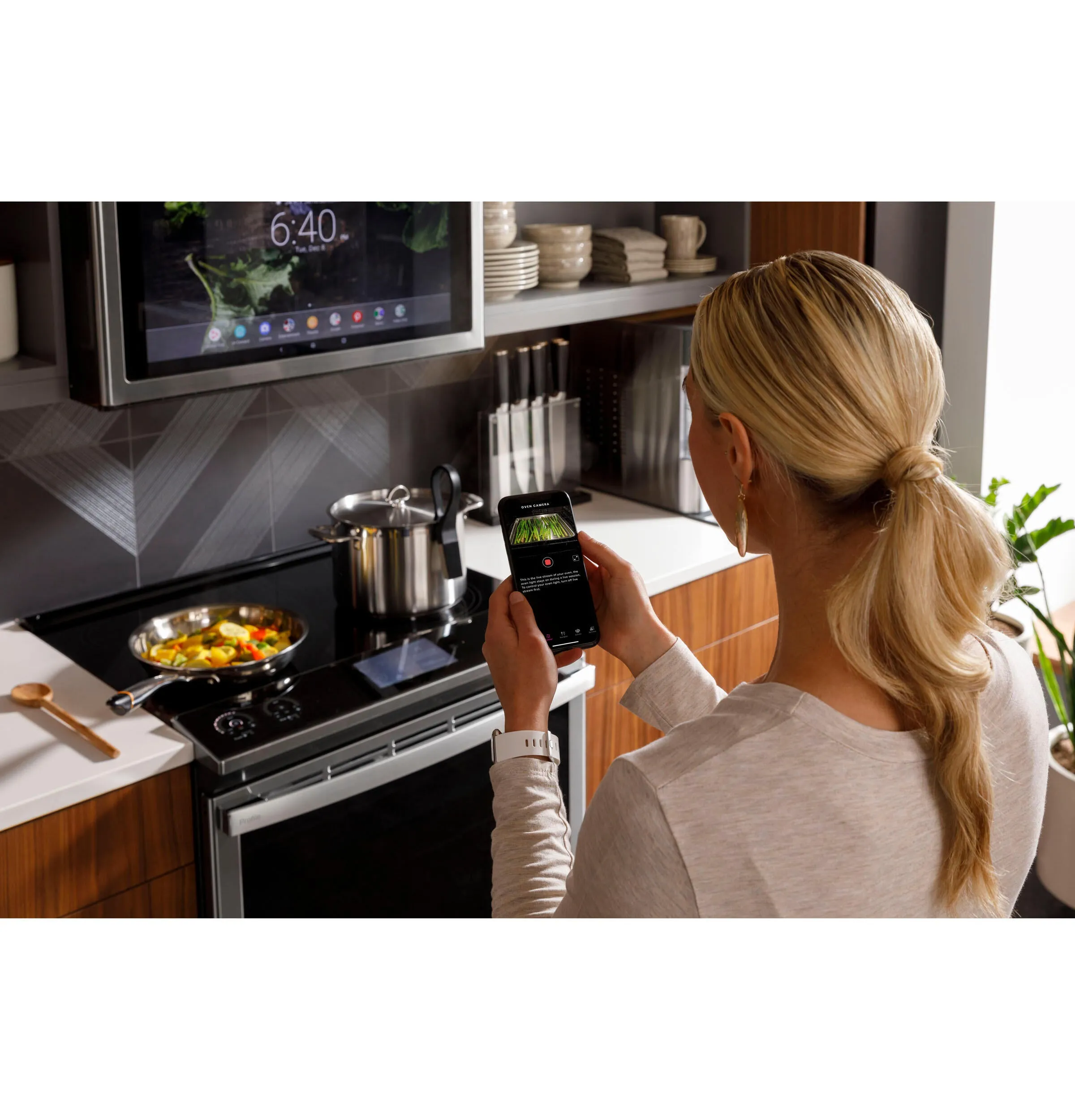 Ge Appliances PHS93XYPFS Ge Profile&#8482; 30" Smart Slide-In Front-Control Induction Fingerprint Resistant Range With In Oven Camera