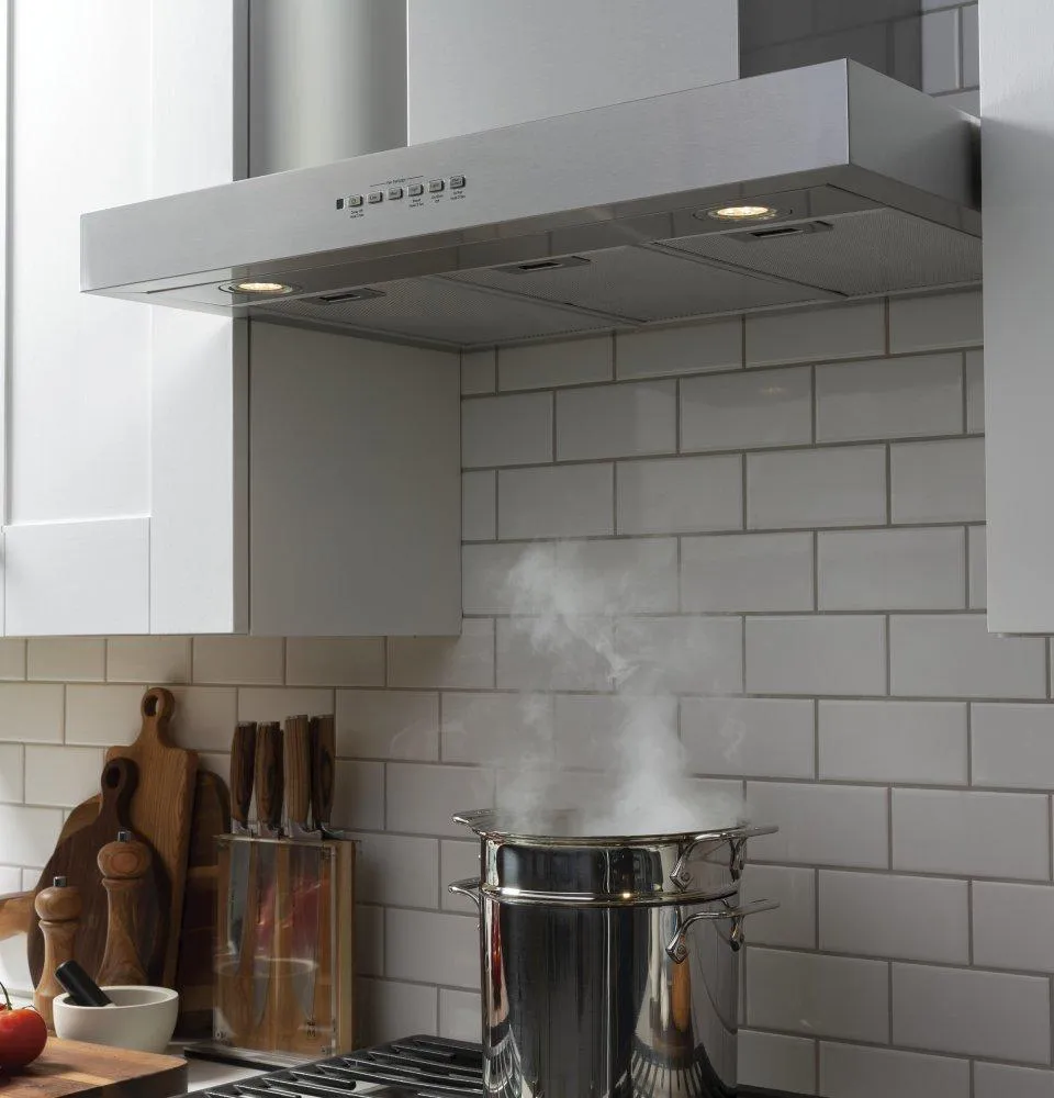 Ge Appliances UVW8301SLSS 30" Designer Wall Mount Hood W/ Dimmable Led Lighting