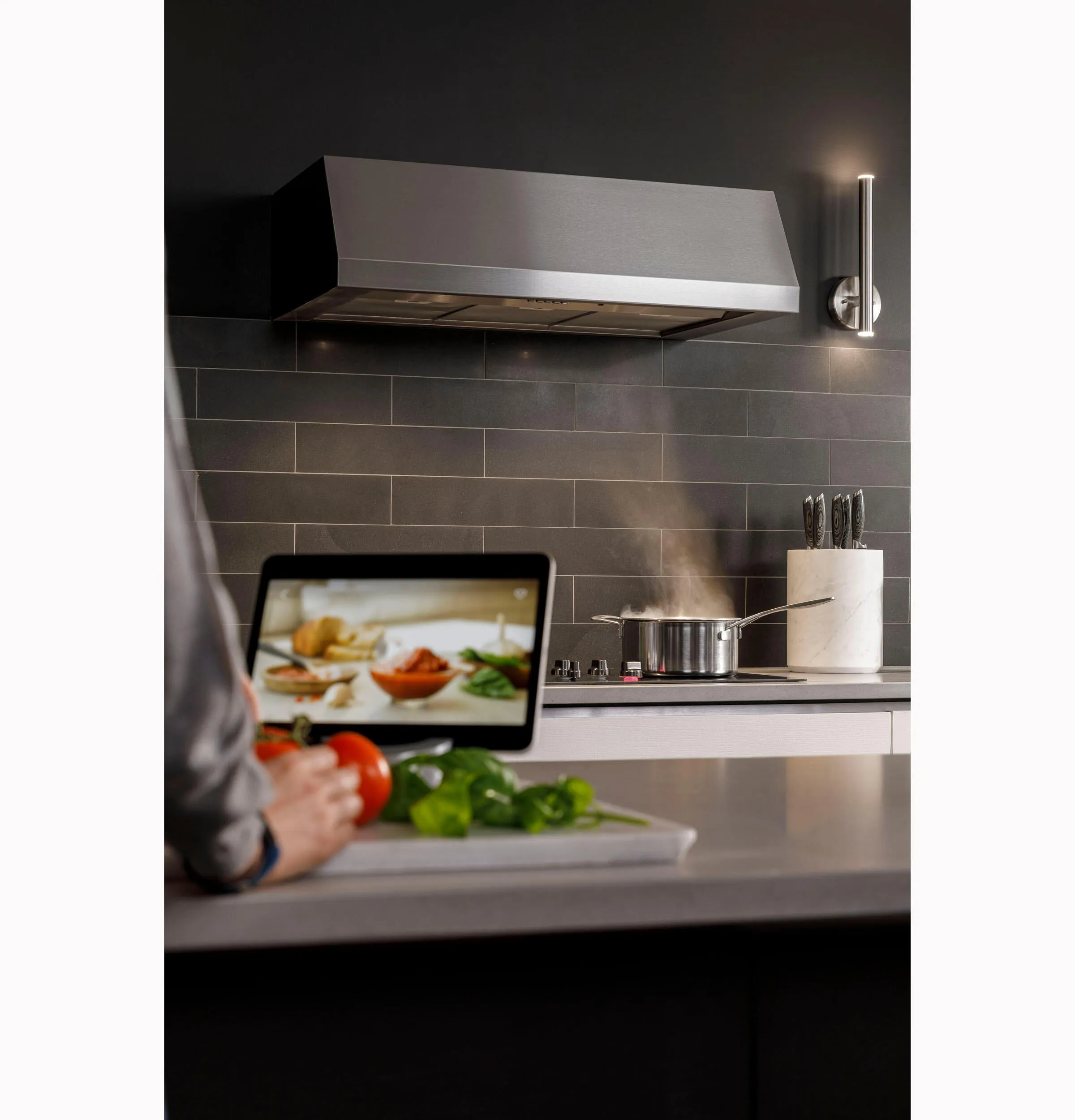 Ge Appliances UVW8304SPSS 30" Designer Wall Mount Hood W/ Dimmable Led Lighting