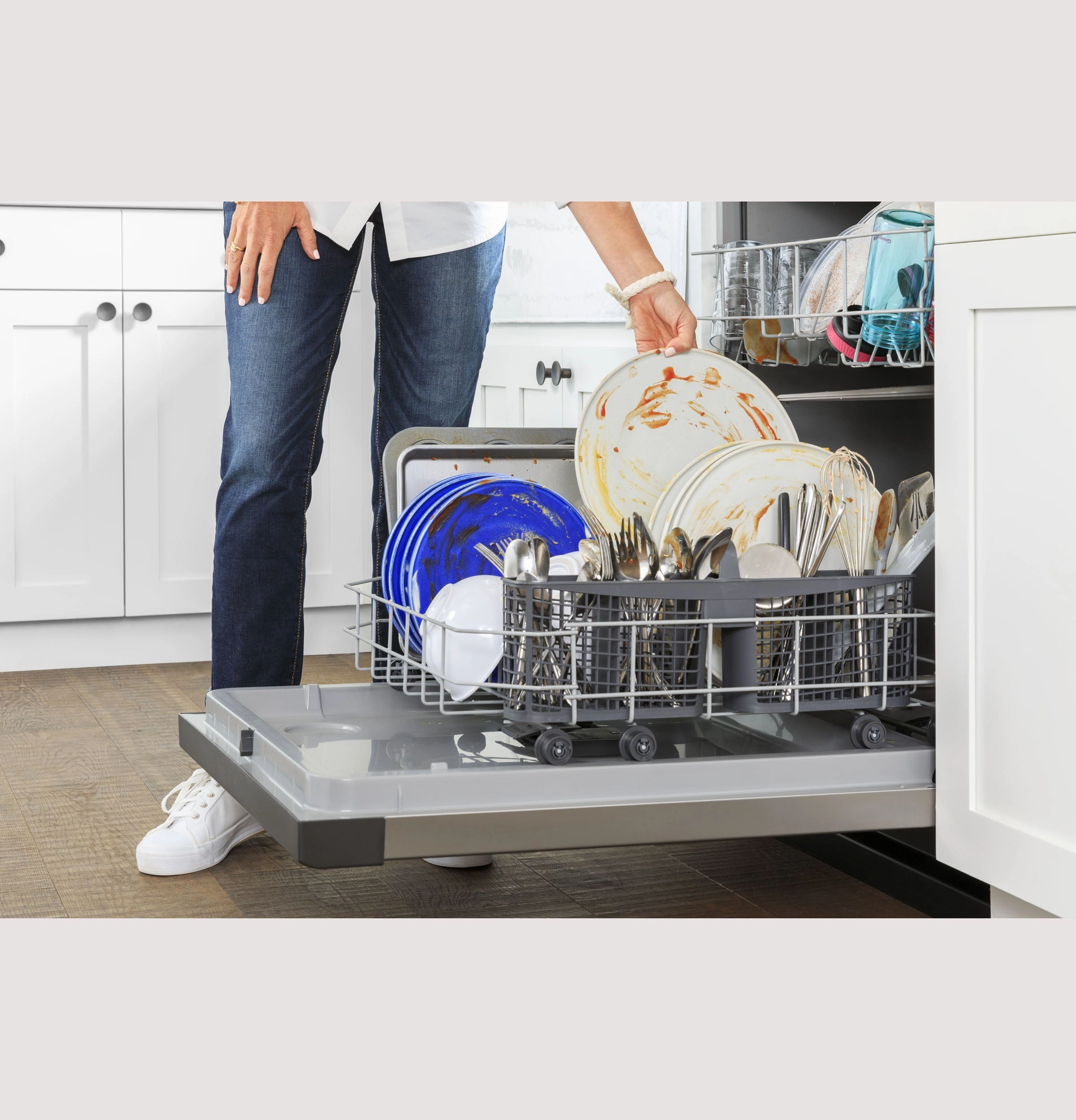 Ge Appliances GDF535PGRWW Ge Dishwasher With Front Controls