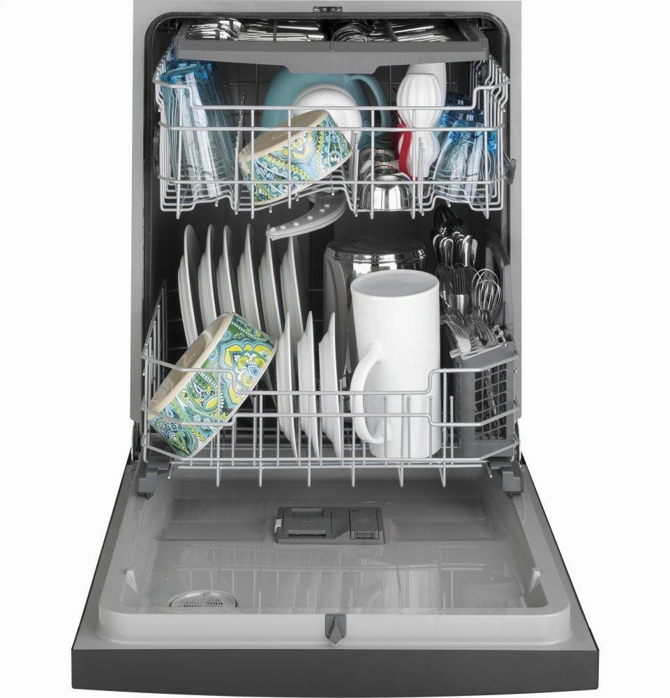 Ge Appliances GDF630PGMBB Ge Front Control With Plastic Interior Dishwasher With Sanitize Cycle & Dry Boost