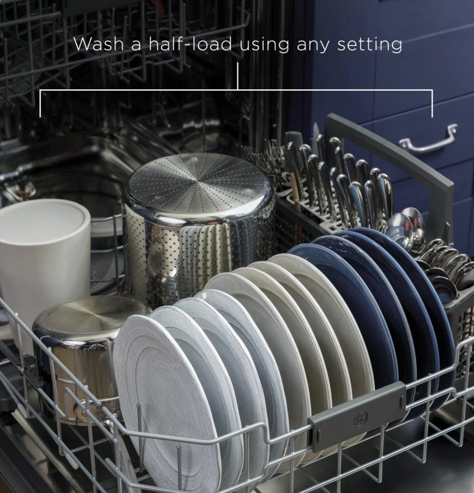 Ge Appliances GDF630PGMBB Ge Front Control With Plastic Interior Dishwasher With Sanitize Cycle & Dry Boost