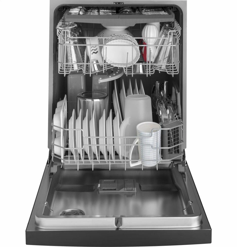 Ge Appliances GDF640HGMBB Ge Front Control With Stainless Interior Door Dishwasher With Sanitize Cycle & Dry Boost