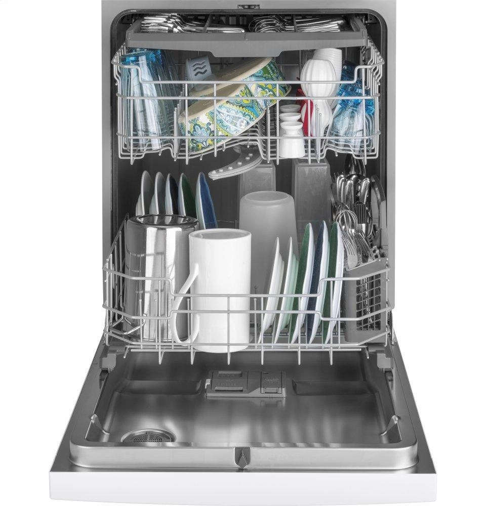 Ge Appliances GDF640HGMWW Ge Front Control With Stainless Interior Door Dishwasher With Sanitize Cycle & Dry Boost