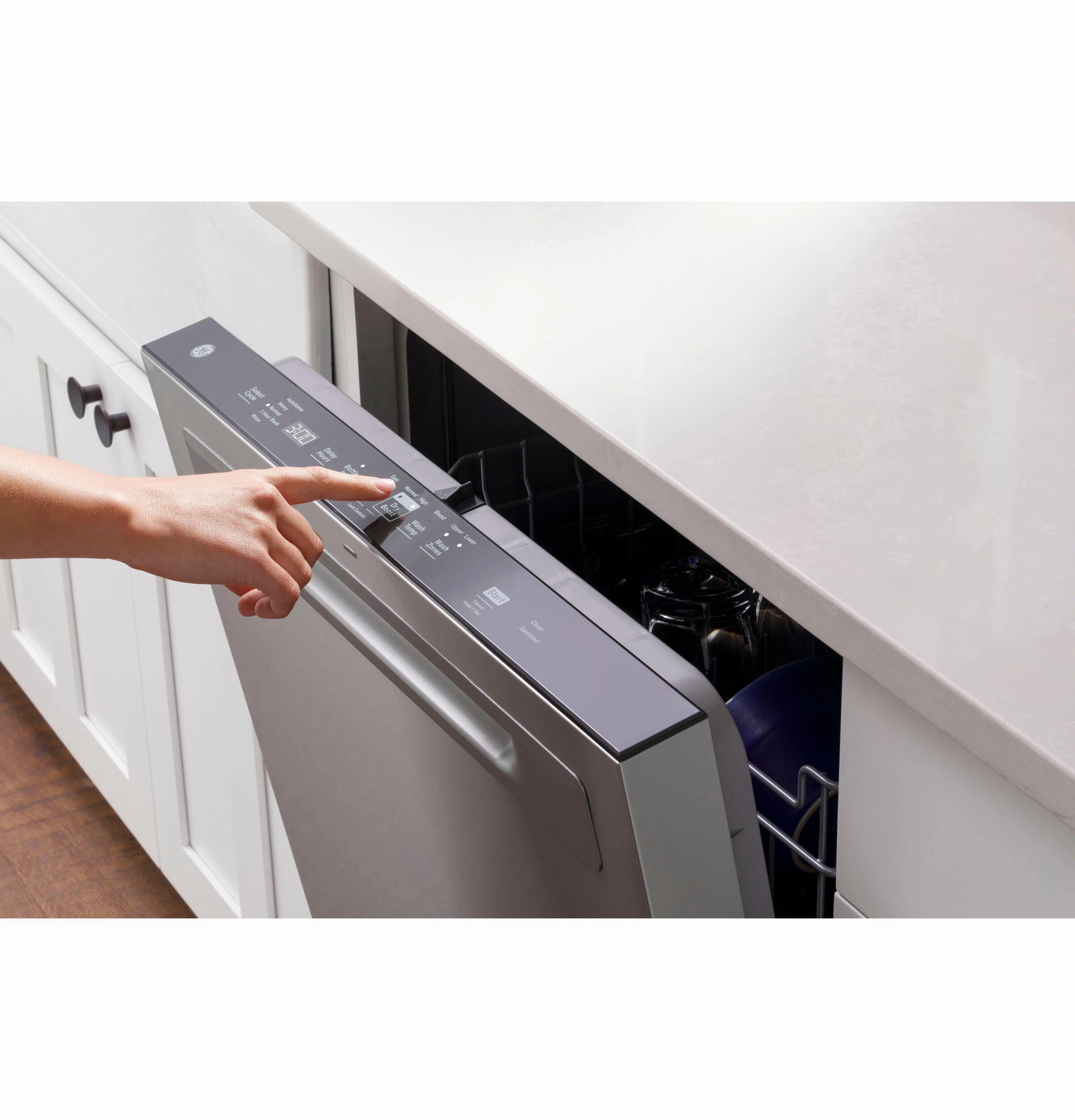 Ge Appliances GDP630PGRBB Ge Top Control With Plastic Interior Dishwasher With Sanitize Cycle & Dry Boost