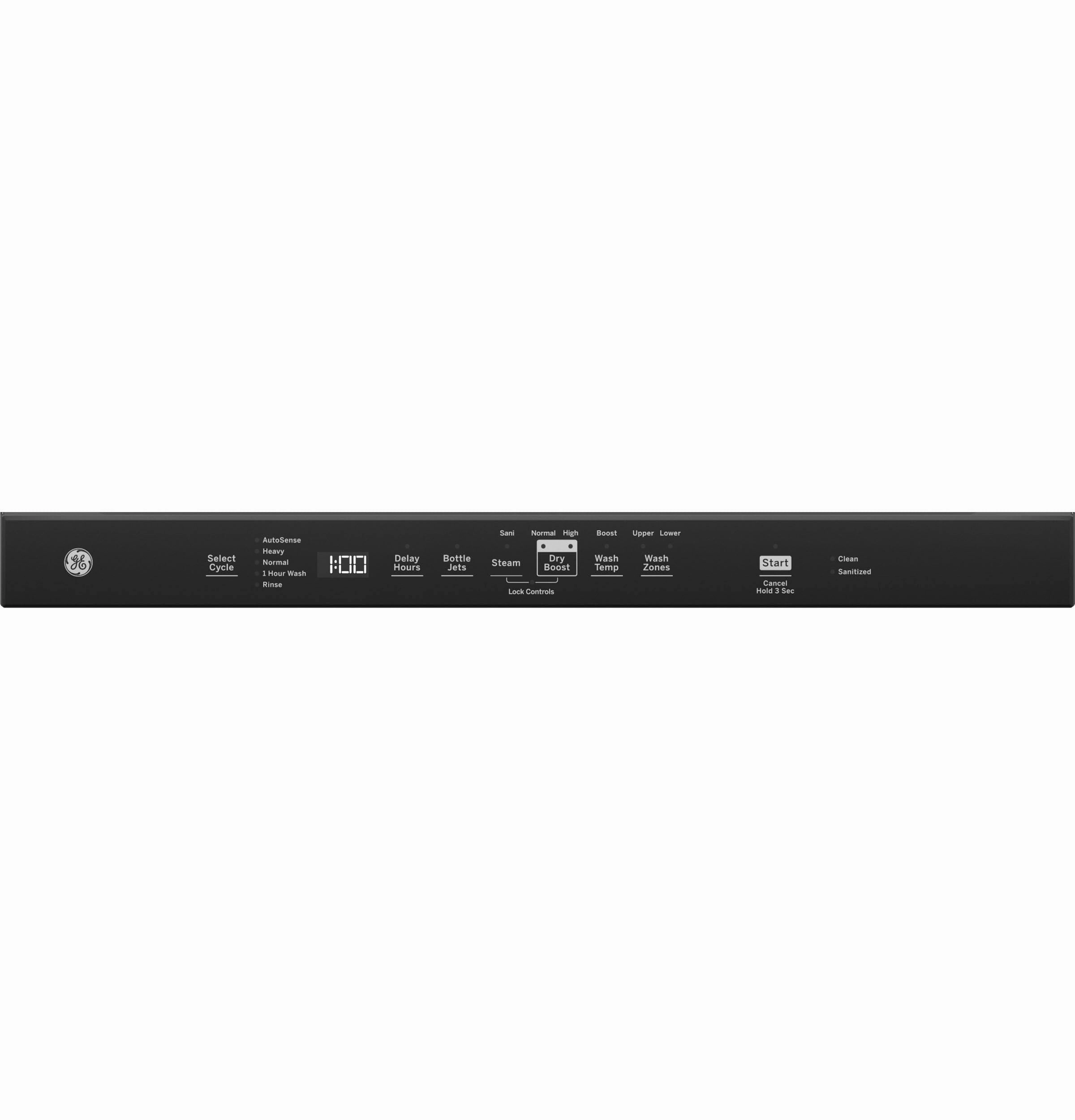 Ge Appliances GDP630PGRBB Ge Top Control With Plastic Interior Dishwasher With Sanitize Cycle & Dry Boost