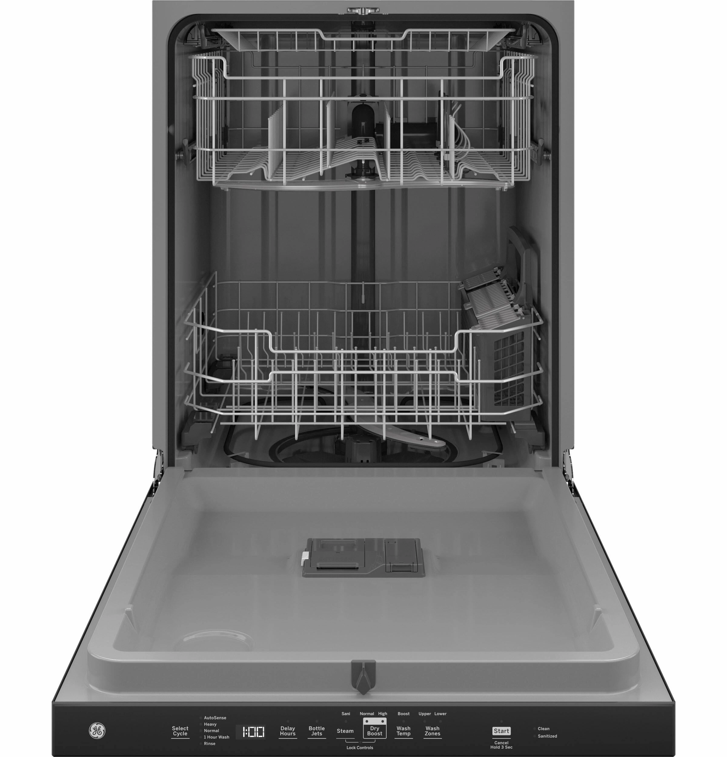 Ge Appliances GDP630PGRBB Ge Top Control With Plastic Interior Dishwasher With Sanitize Cycle & Dry Boost