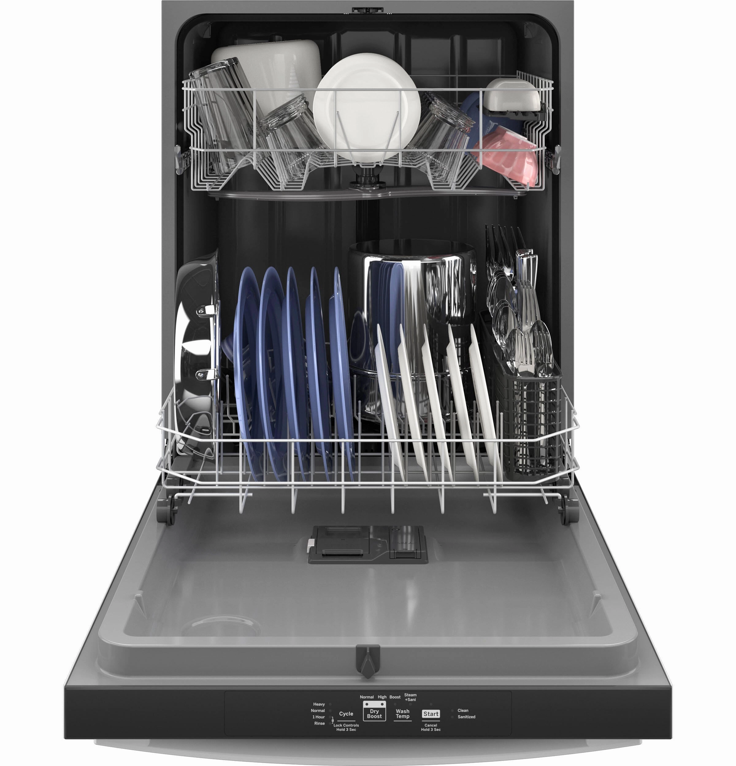 Ge Appliances GDT535PGRWW Ge Top Control With Plastic Interior Dishwasher With Sanitize Cycle & Dry Boost