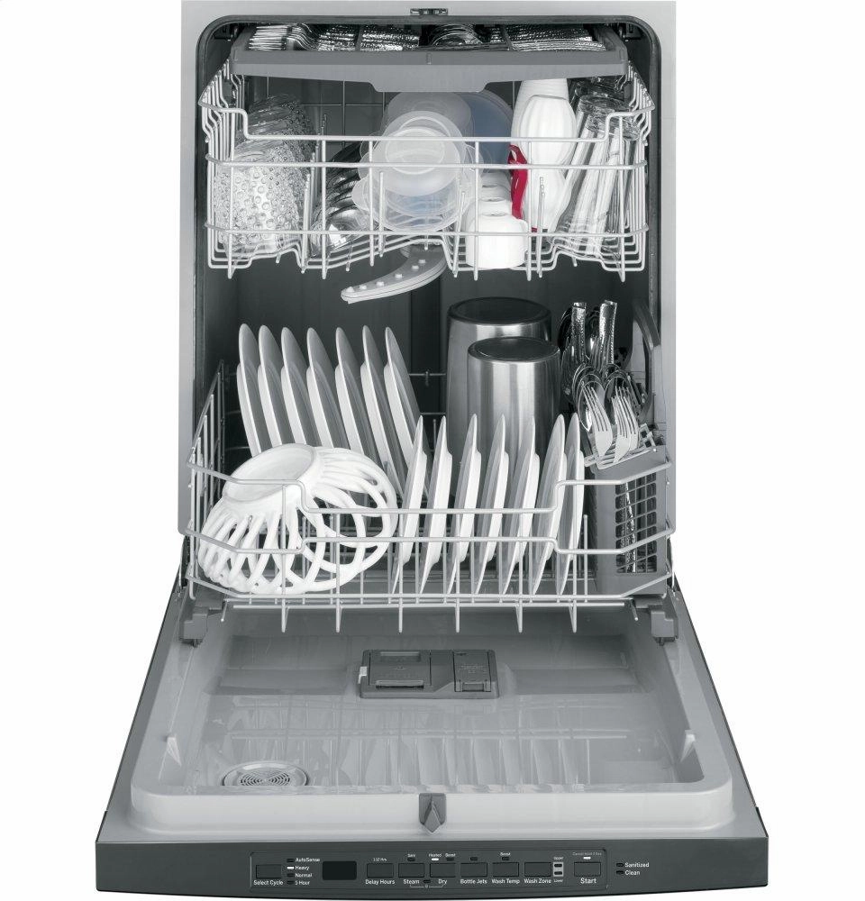 Ge Appliances GDT630PGMBB Ge Top Control With Plastic Interior Dishwasher With Sanitize Cycle & Dry Boost