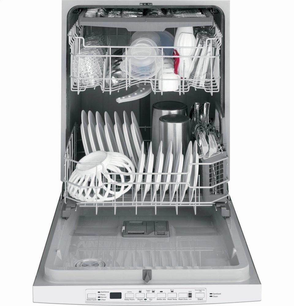 Ge Appliances GDT630PGMWW Ge Top Control With Plastic Interior Dishwasher With Sanitize Cycle & Dry Boost