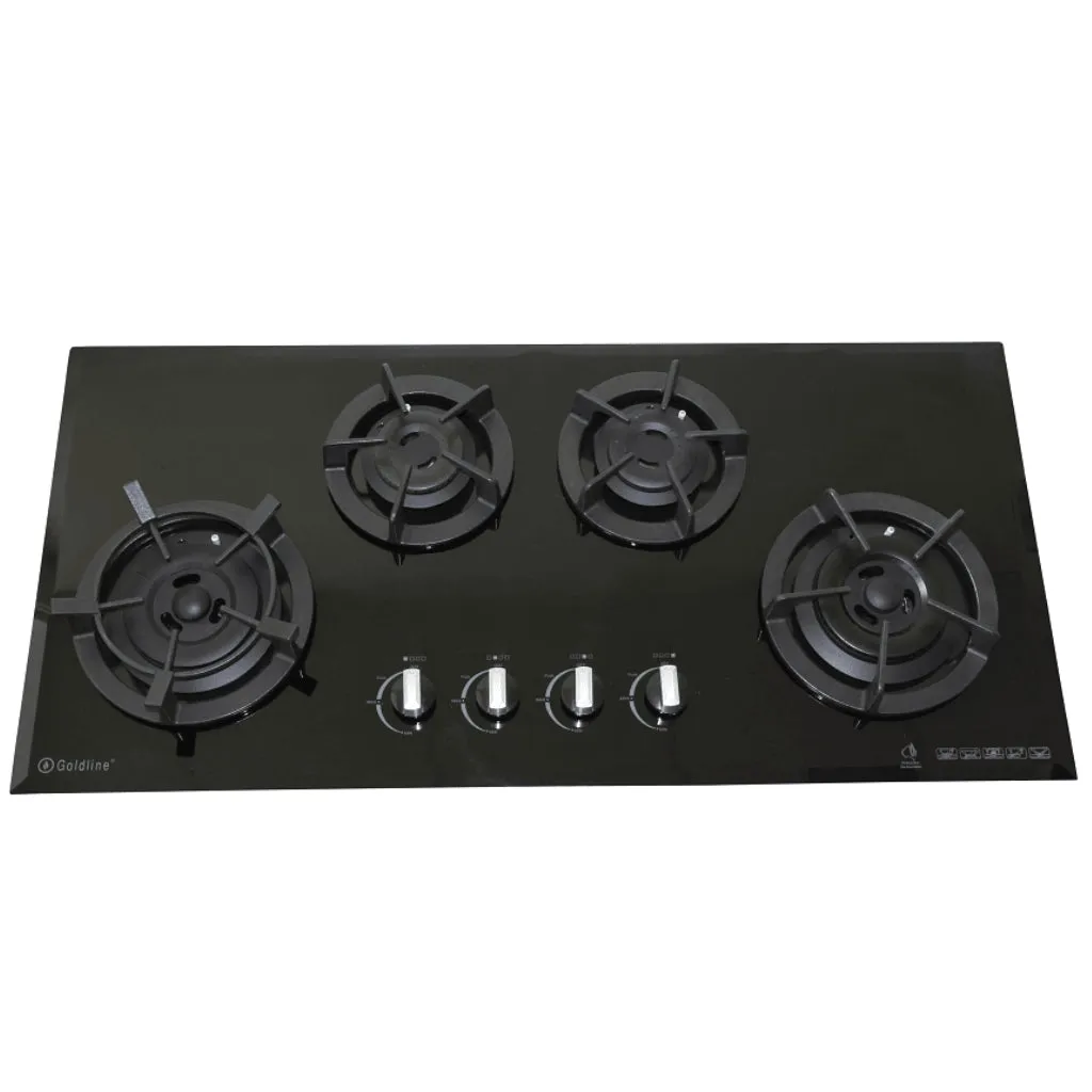 Goldline GL4BZNG 4 Burner Glass Gas Cooktop