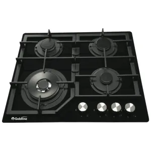 Goldline GLS4-60C2 60cm Black Glass Gas Cooktop