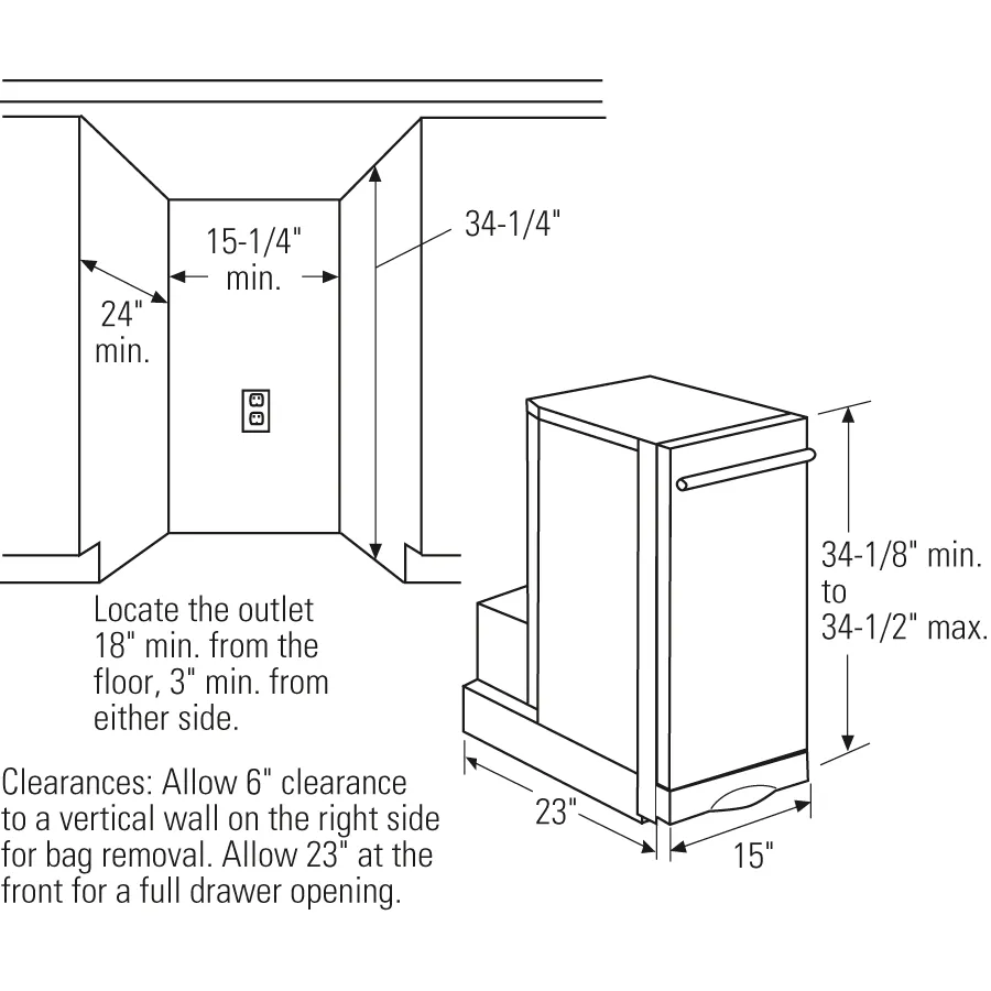 Haier UCG1520NSS Universal 15" Built-In Compactor