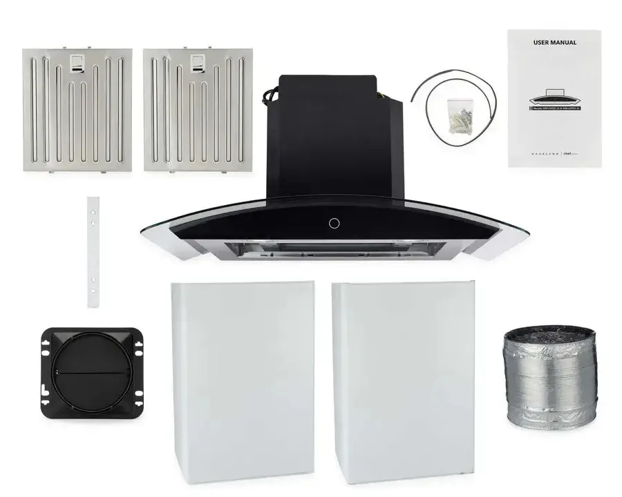 Hauslane Chef Convertible Stainless Steel Wall Mount Range Hood with Size Options (WM-639SS)