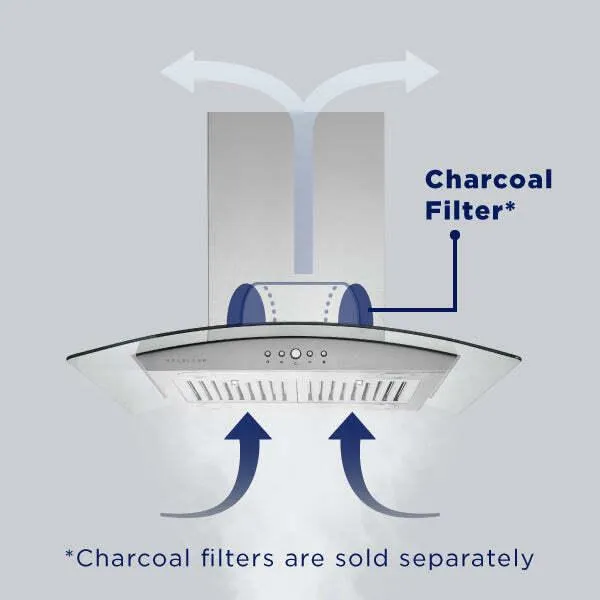 Hauslane IS200SS36 Hauslane Chef 30-In Convertible Stainless Steel Island Range Hood