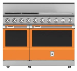 Hestan KRD484GDNGOR 48" 4-Burner Dual Fuel Range With 24" Griddle - Natural Gas - Orange / Citra