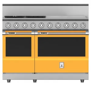 Hestan KRD484GDNGYW 48" 4-Burner Dual Fuel Range With 24" Griddle - Natural Gas - Yellow / Sol