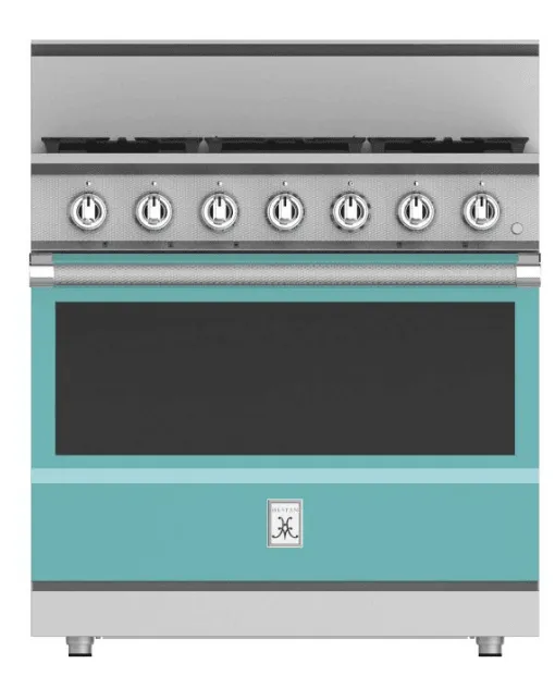 Hestan KRG365LPTQ 36" 5-Burner All Gas Range - Liquid Propane - Turquoise / Bora Bora