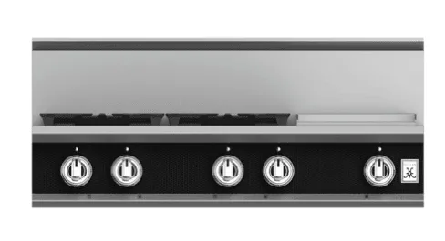 Hestan KRT364GDLPBK 36" 4-Burner Rangetop With 12" Griddle - Liquid Propane - Black / Stealth