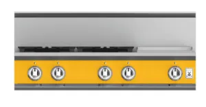 Hestan KRT364GDLPYW 36" 4-Burner Rangetop With 12" Griddle - Liquid Propane - Yellow / Sol