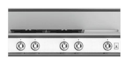Hestan KRT364GDNGWH 36" 4-Burner Rangetop With 12" Griddle - Natural Gas - White / Froth